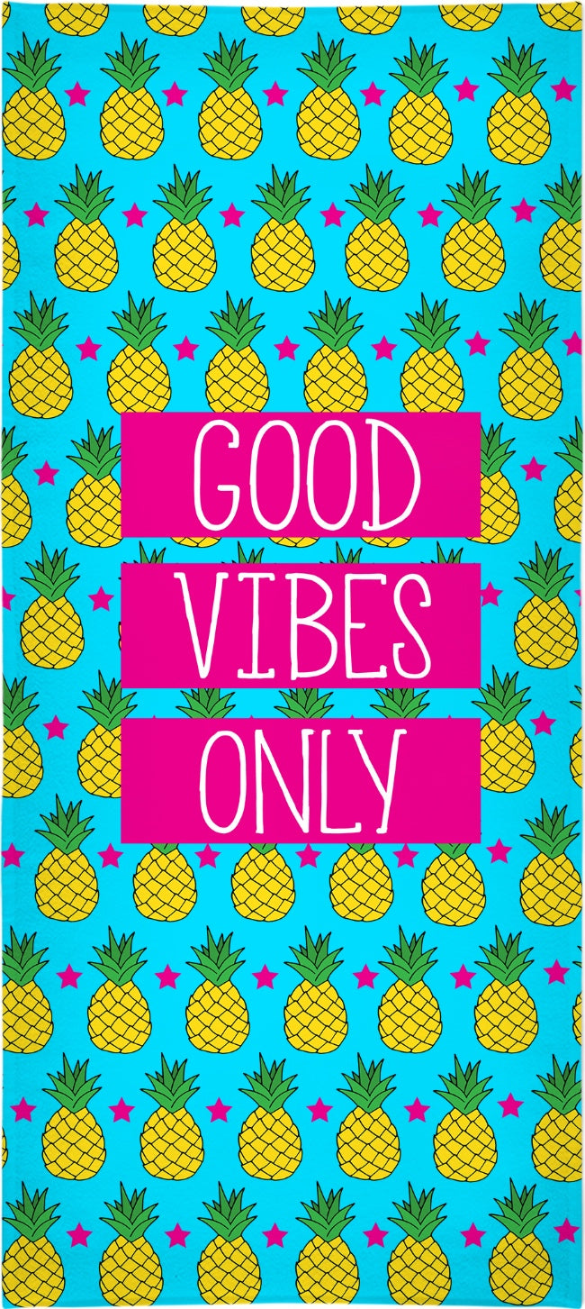 Good Vibes Only Pineapple Beach Towel