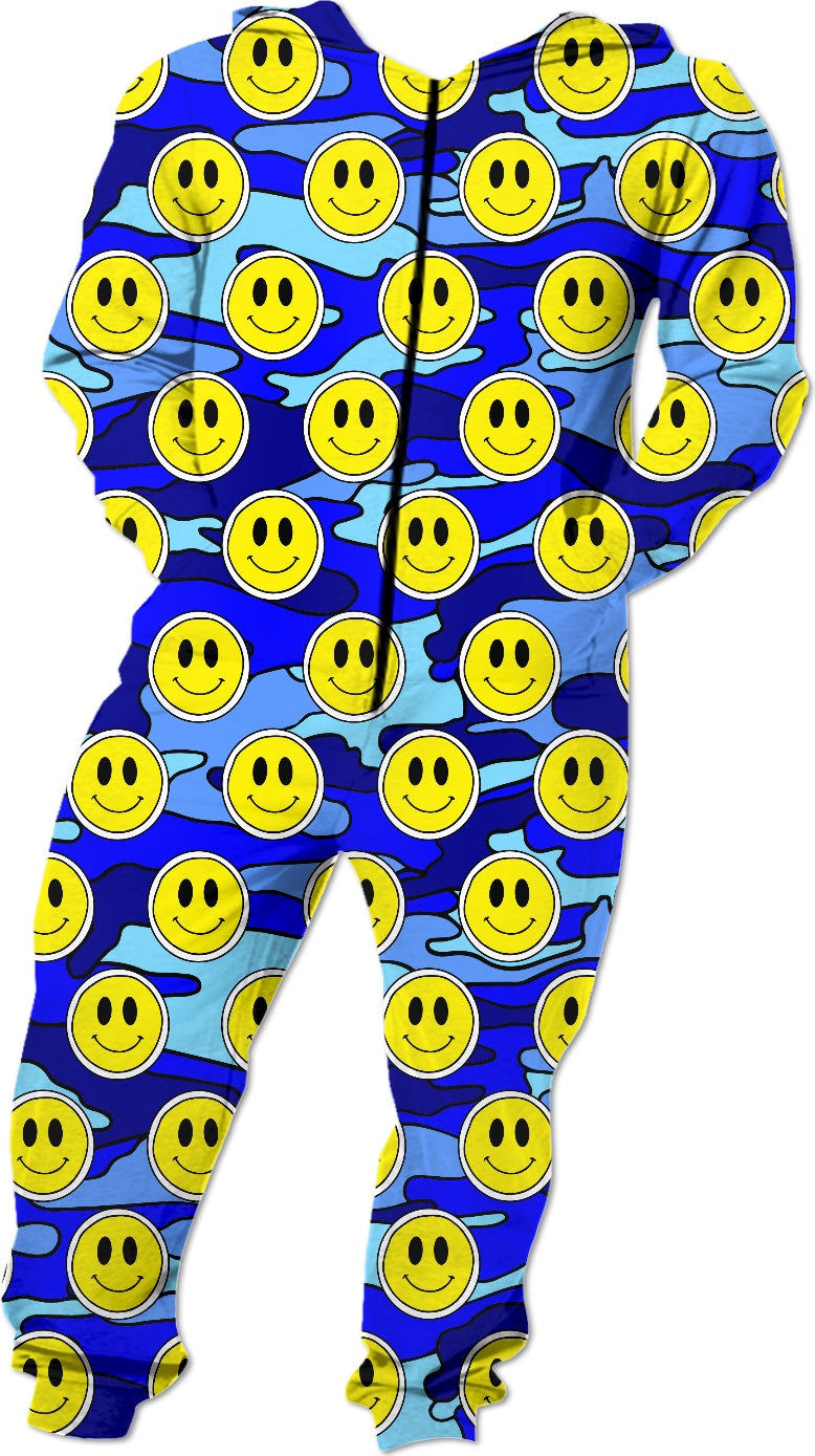 Smiley Blue Camo Onesie