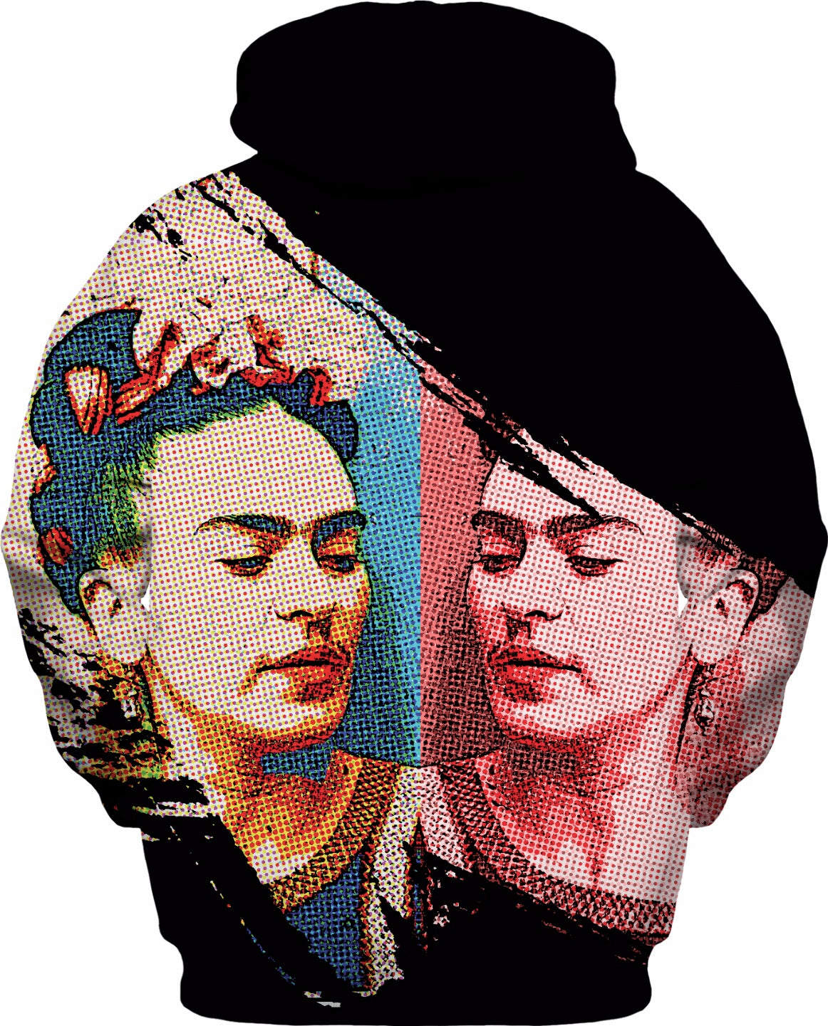 Frida Kahlo Halftone Zip-Up Hoodie