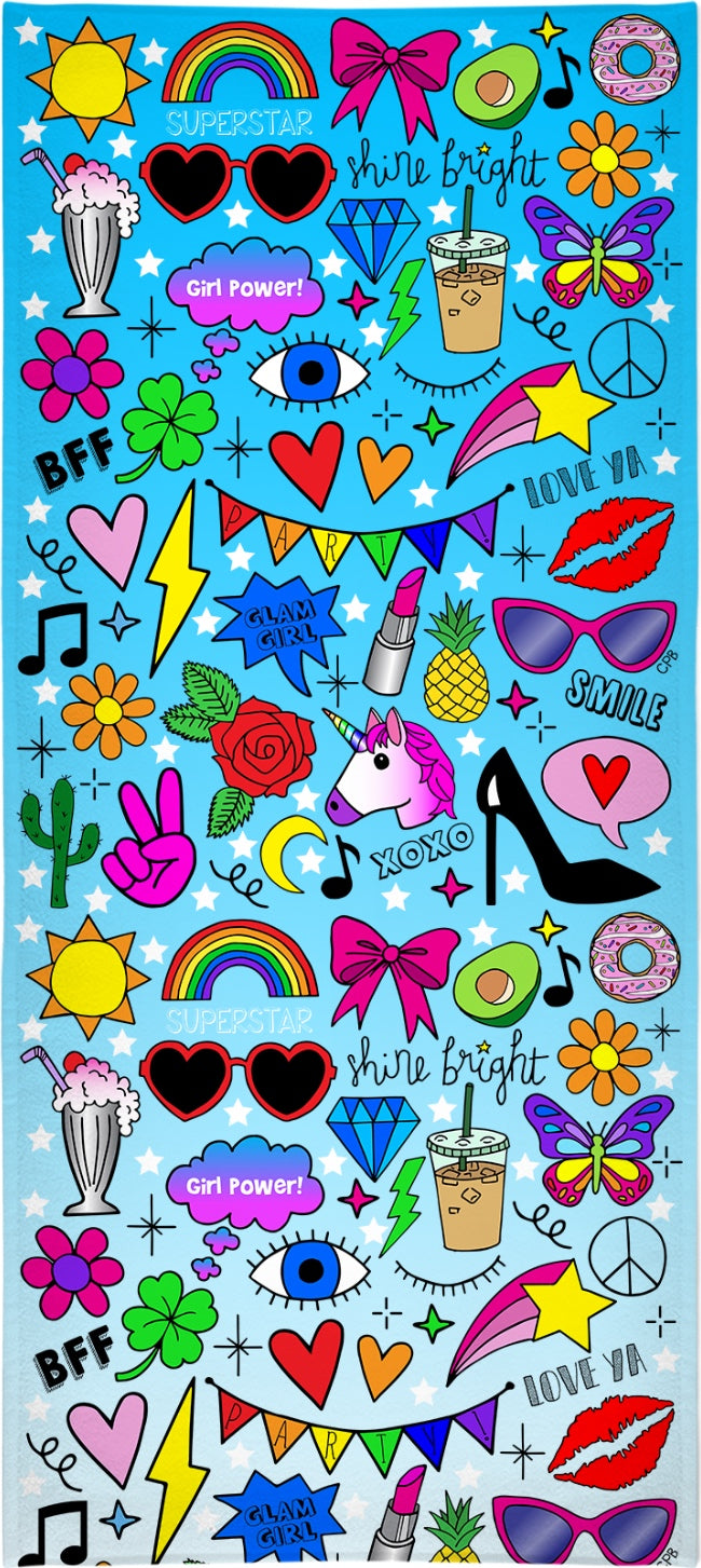 Glam Girl - Light Blue Beach Towel