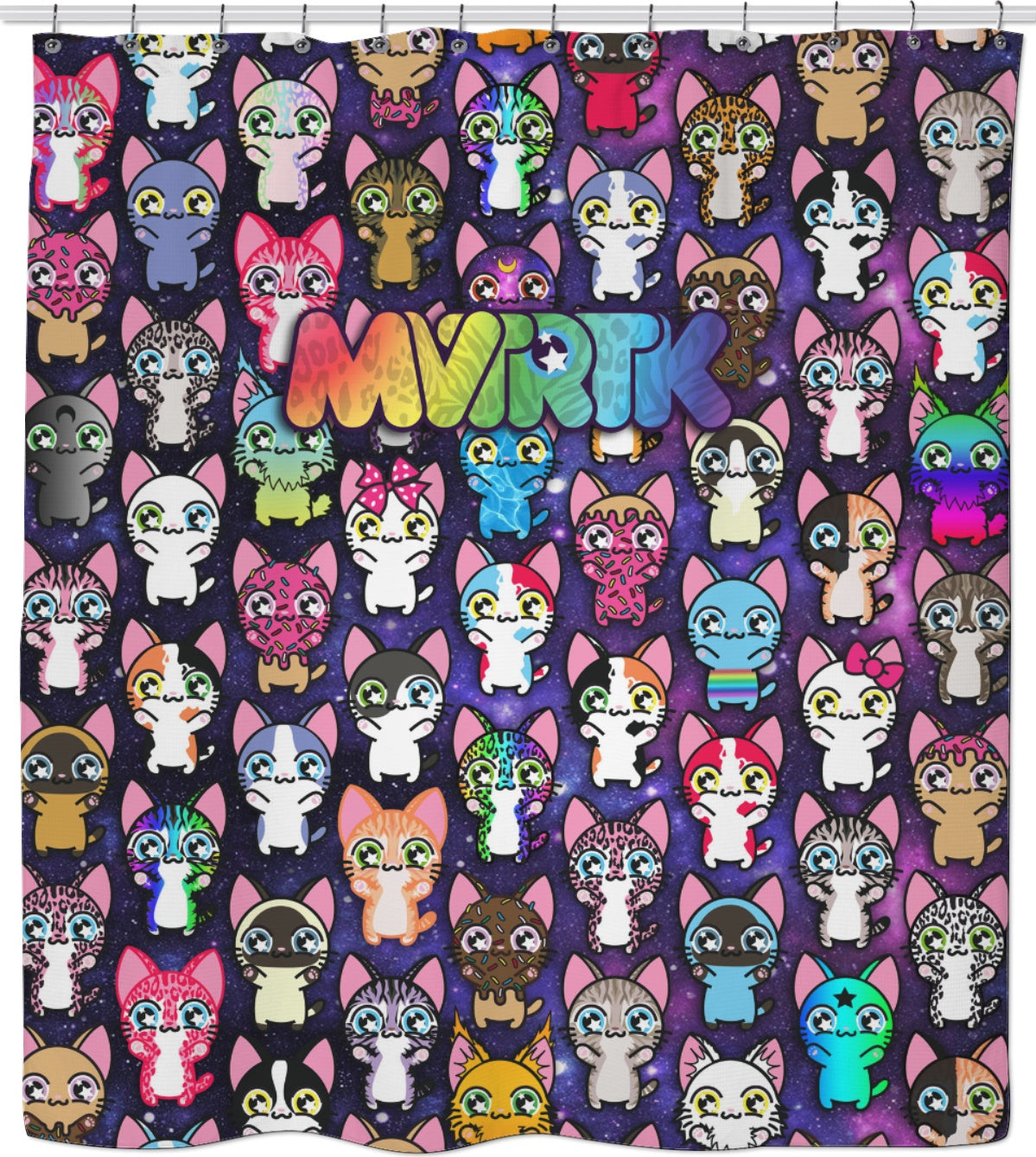 MVTRTK SPACE KITTY Shower Curtain