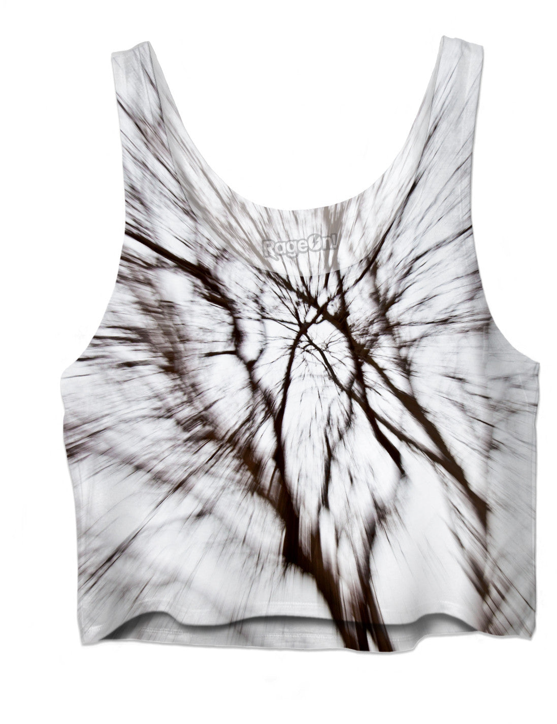 Abstract Snow Tree 1 Crop Top