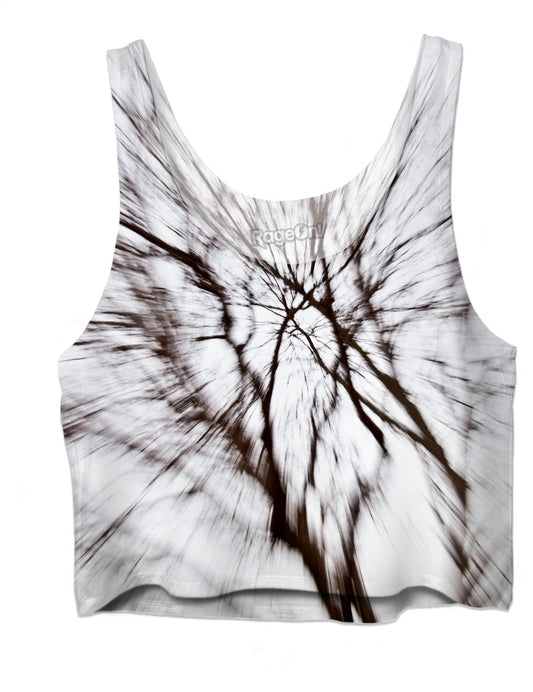 Abstract Snow Tree 1 Crop Top