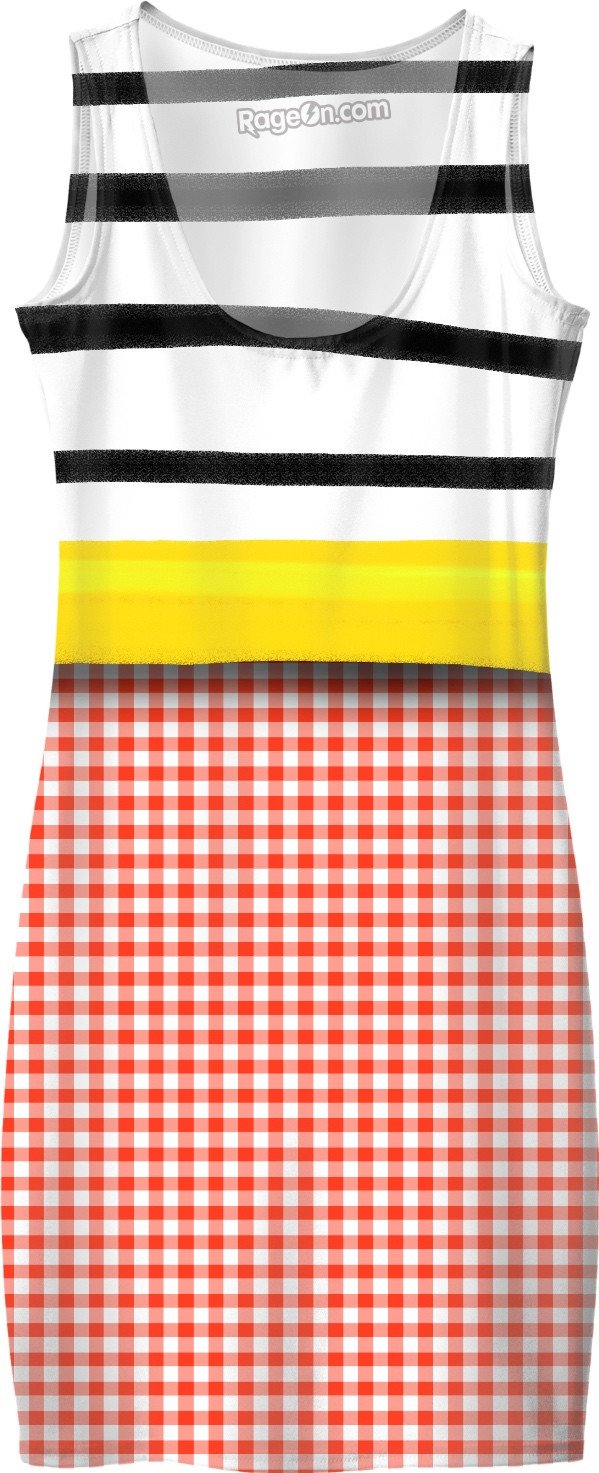 Ruth Fitta Schulz - Striped Black and White Handmade Cute Patterns Dress