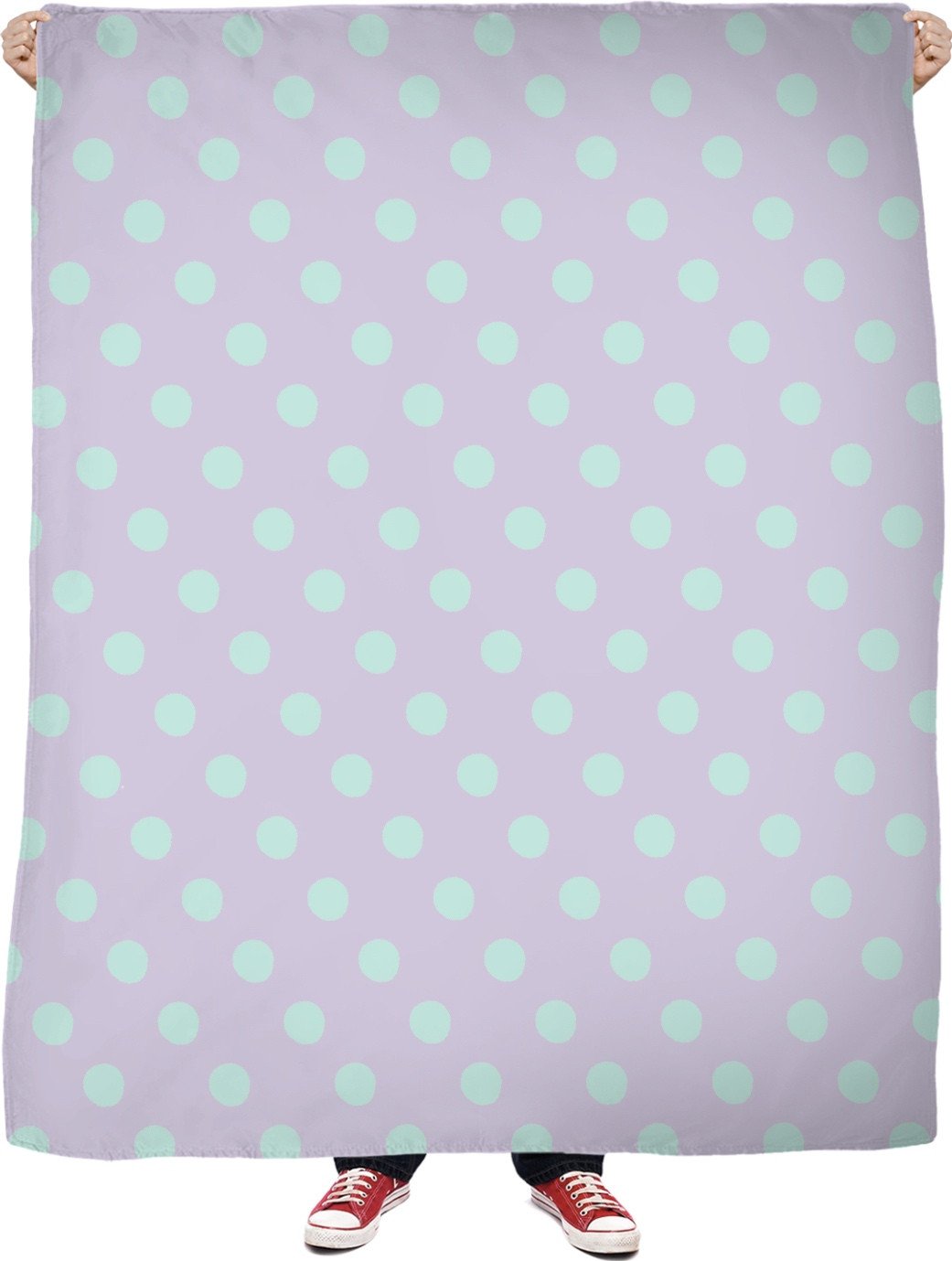 Ruth Fitta-schulz - Green and Purple polka dots Fleece Blanket