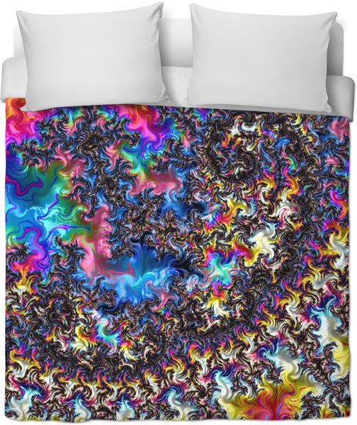 Fractal Acid Duvet Cover Set