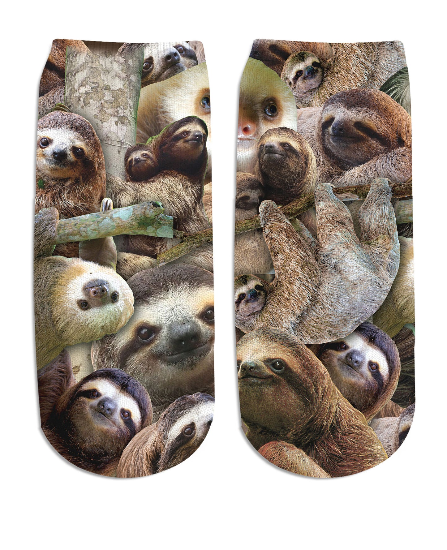 Sloth Collage Ankle Socks