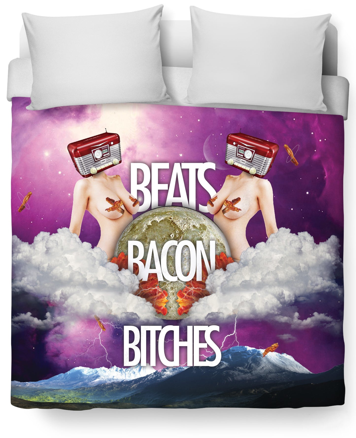 Beats Bacon Bitches Duvet Cover Set