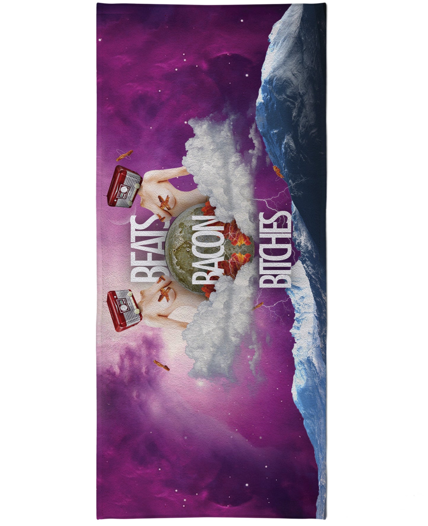 Beats Bacon Bitches Beach Towel