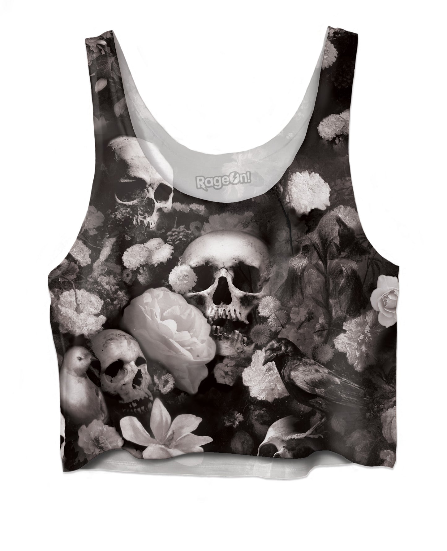 Skulls & Flowers Crop Top