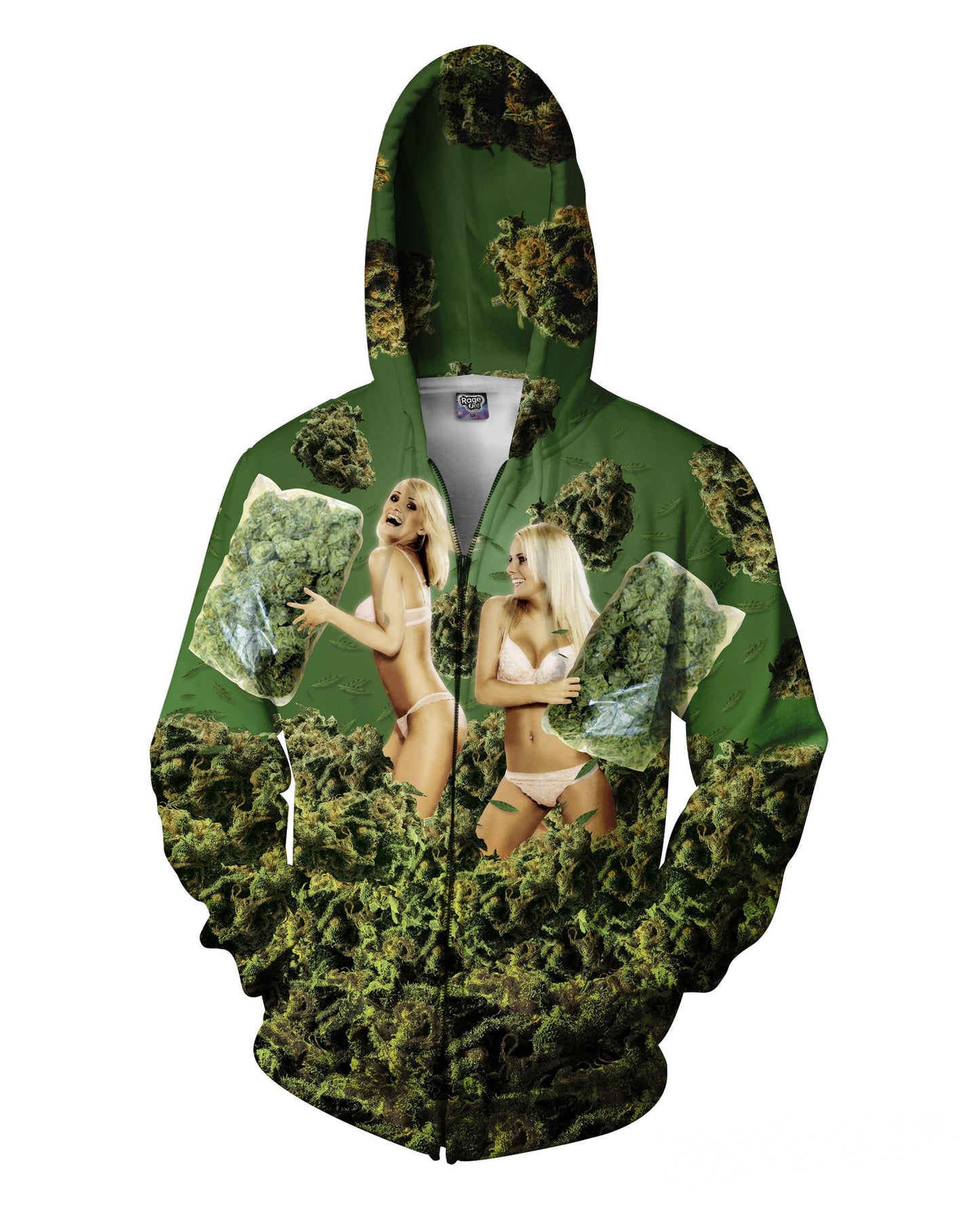 420 Pillow Fight Zip-Up Hoodie
