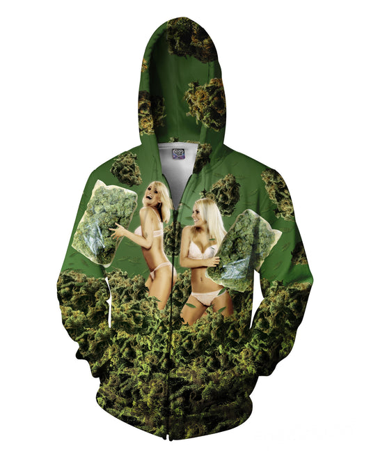 420 Pillow Fight Zip-Up Hoodie