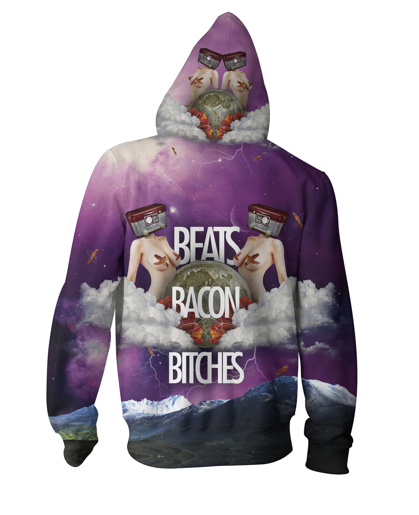 Beats Bacon Bitches Zip-up Hoodie