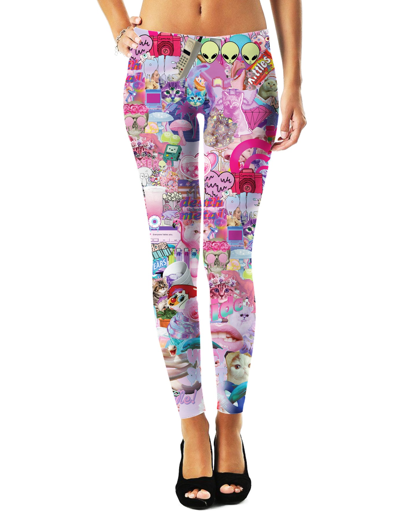 Pink Pop Art Collage Leggings