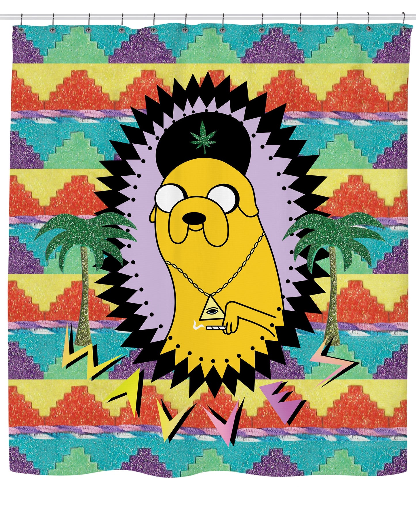Adventure Time Waves Shower Curtain