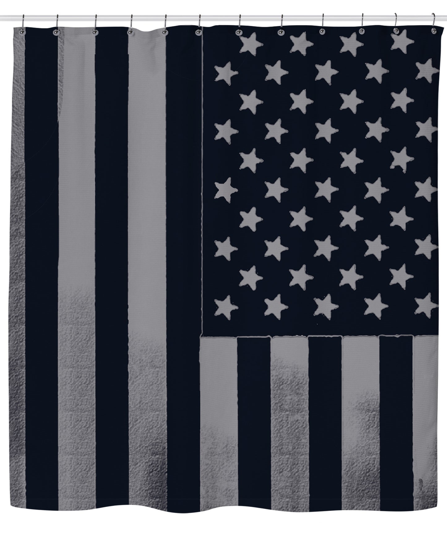Americana Black & White American Flag Shower Curtain