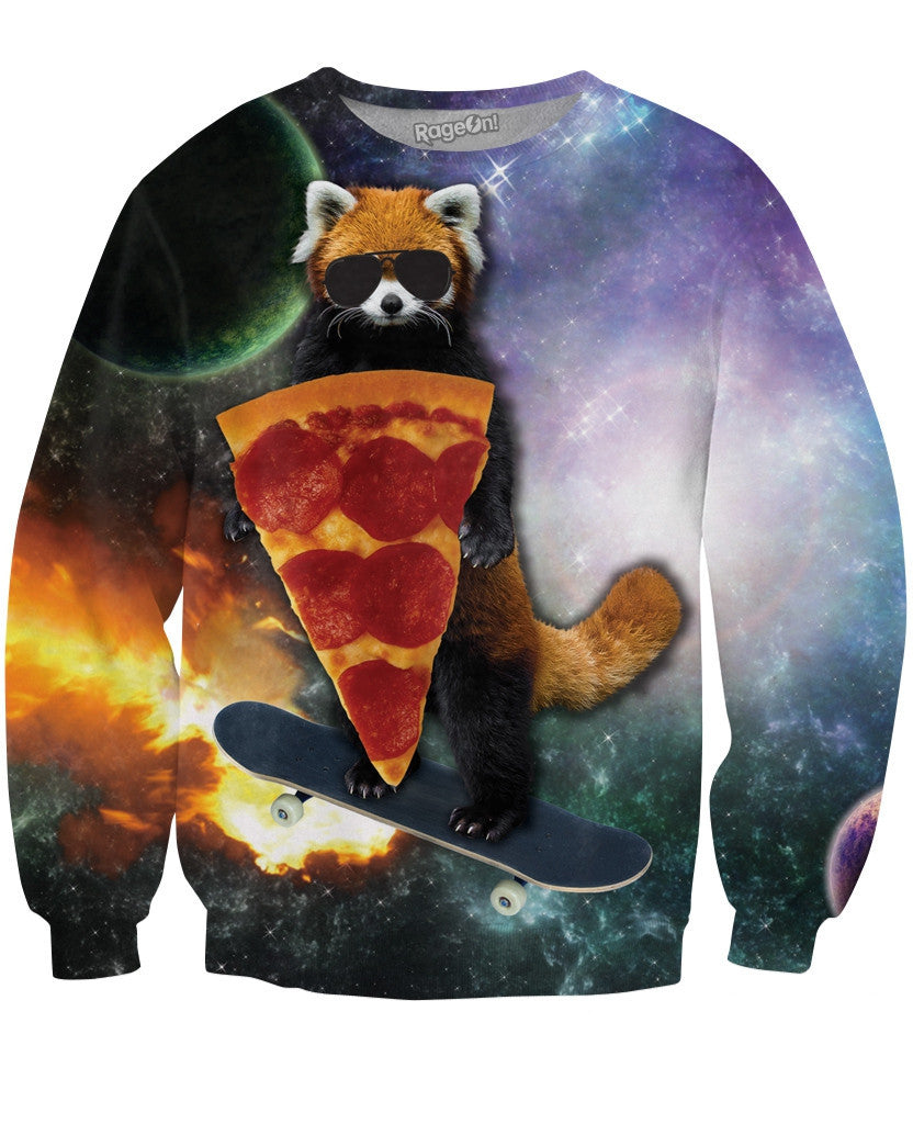 Red Panda Pizza Bandit Crewneck Sweatshirt