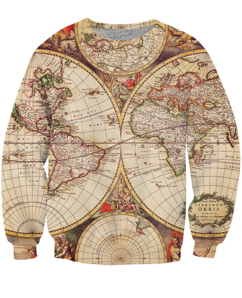 Old Map Crewneck Sweatshirt
