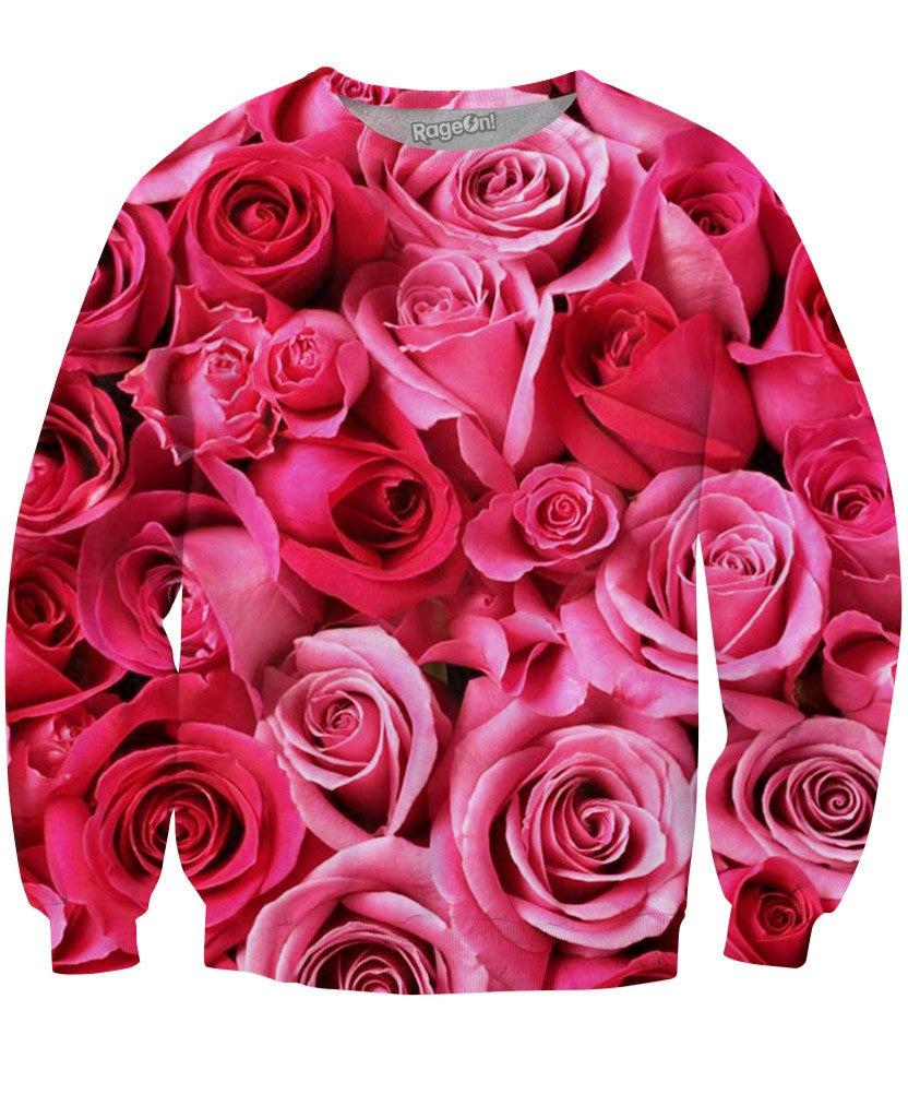 Pink Roses Crewneck Sweatshirt