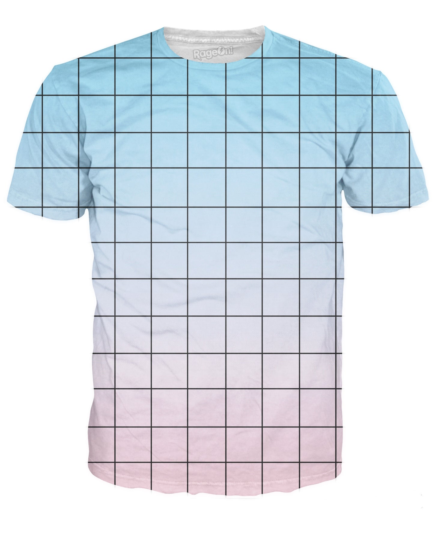 Blue Pink Grid T-Shirt