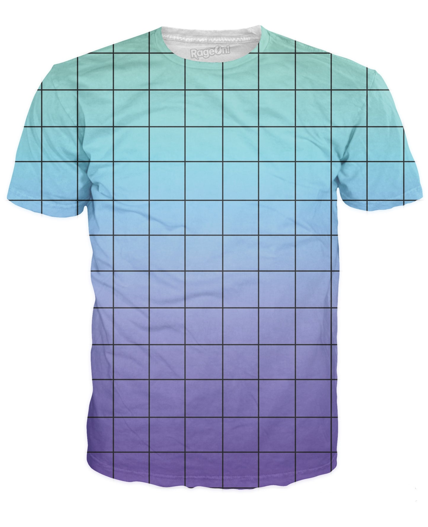 Blue Purple Grid T-Shirt