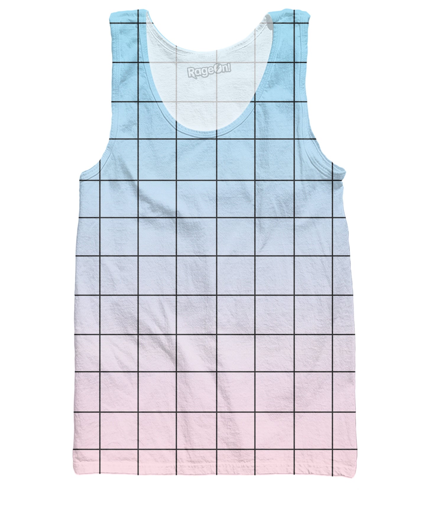 Blue Pink Grid Tank Top