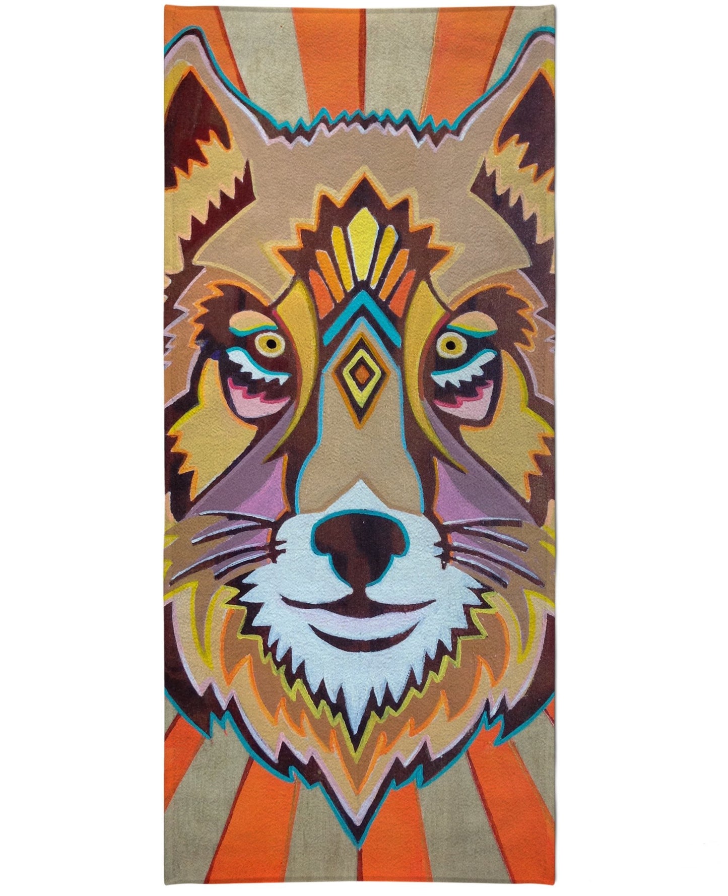 Golden Wolf Beach Towel