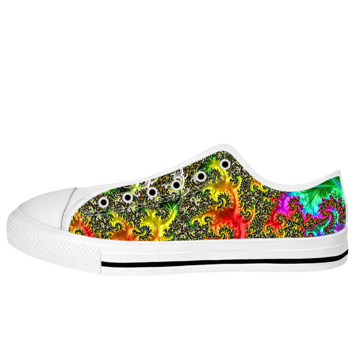 Rainbow Fractal Low Top Shoes