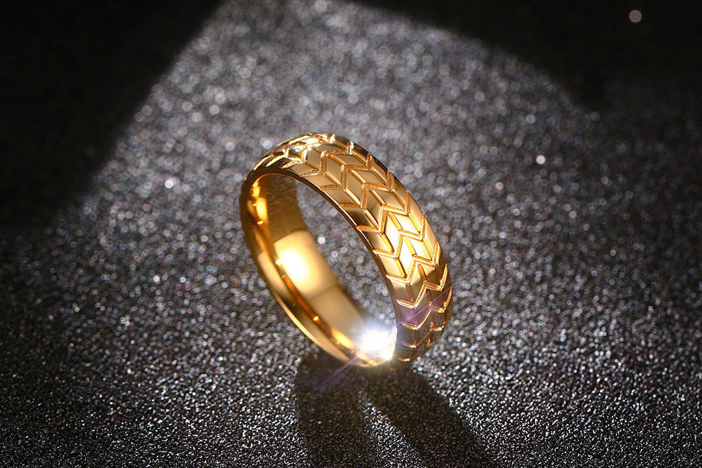 Gold Carbon Fiber Tire Ring