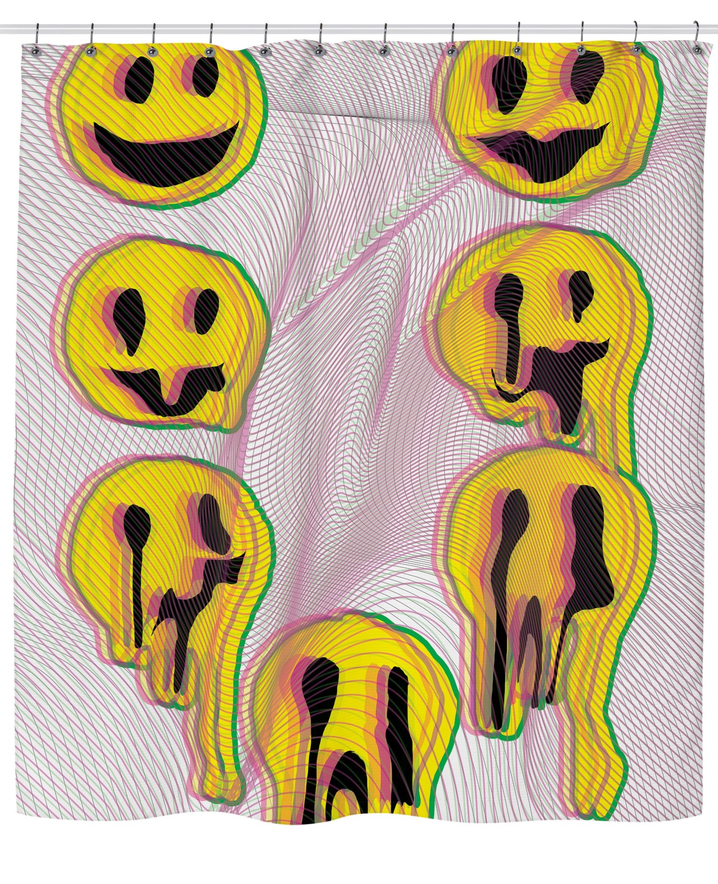 Wax Melt Smile Face Shower Curtain