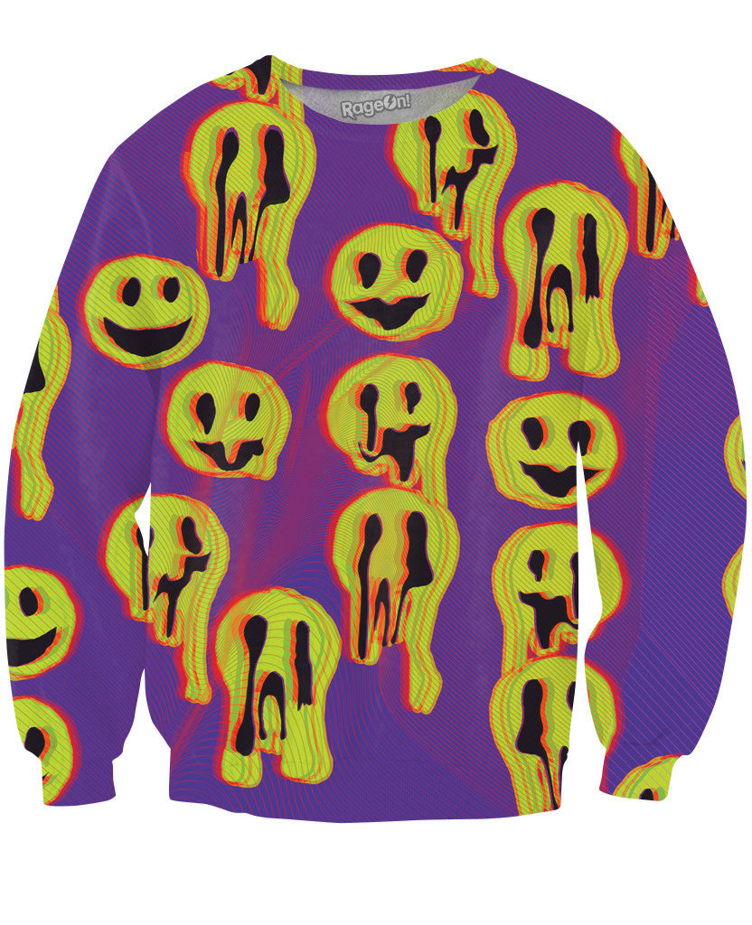 Acid Wax Smile Crewneck Sweatshirt