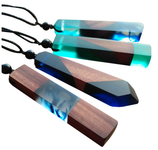 Handmade Resin Wood Pendant Necklace