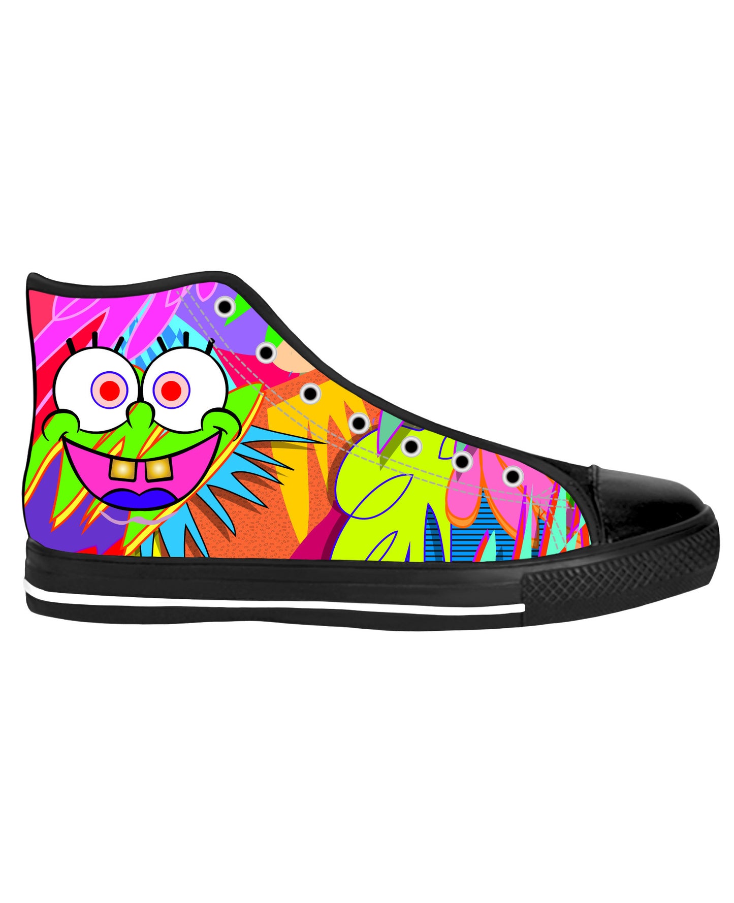 Spongebob Black Sole High Top Shoes