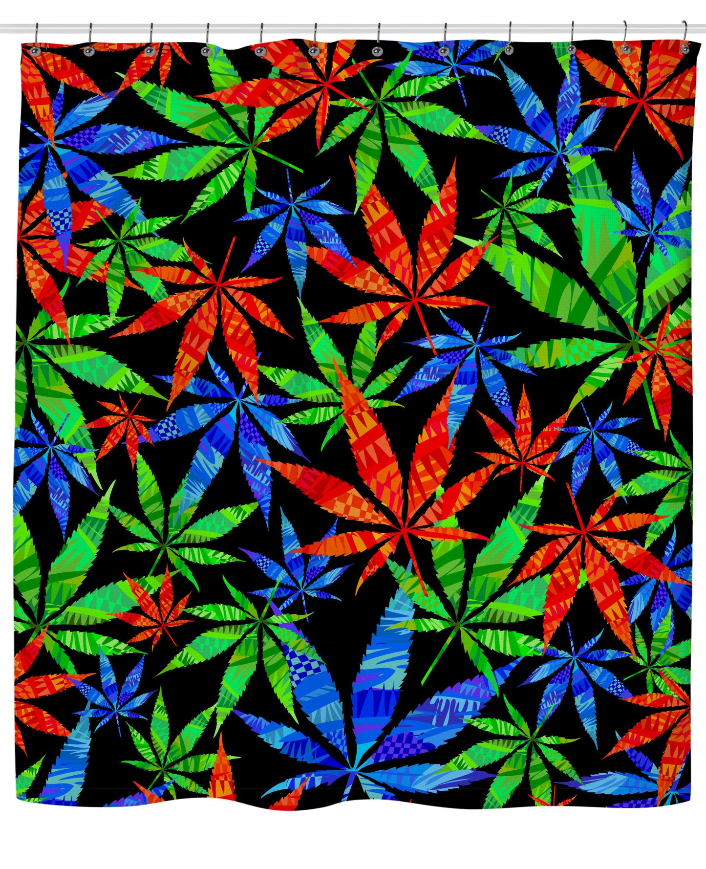 Colorful Weeds 420 3D Shower Curtain