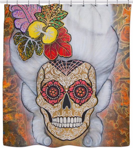 Sugar Skull Marie Antoniette Shower Curtain