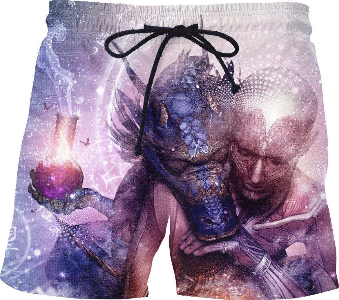 Perhaps The Dreams Are of Soulmates - Dragon Swim Shorts
