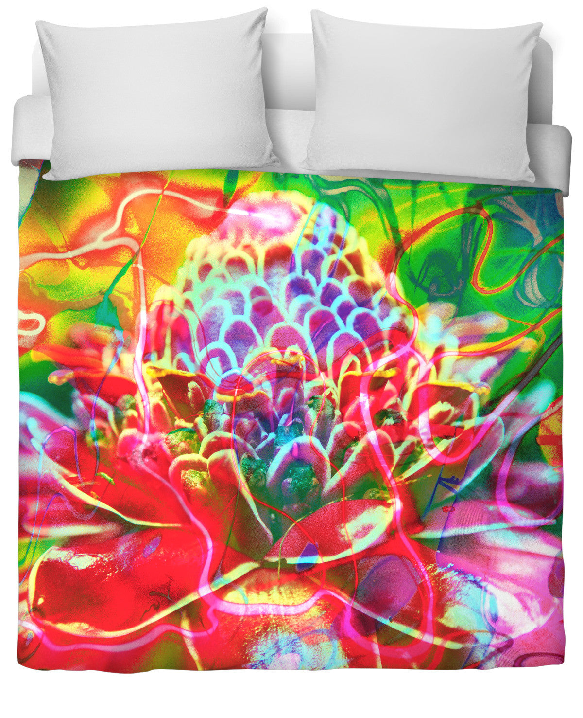 Rainforest Flower Abstract Remix G Duvet Cover Set