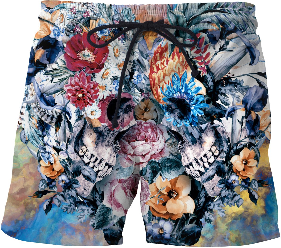 Skull - Heart Swim Trunks
