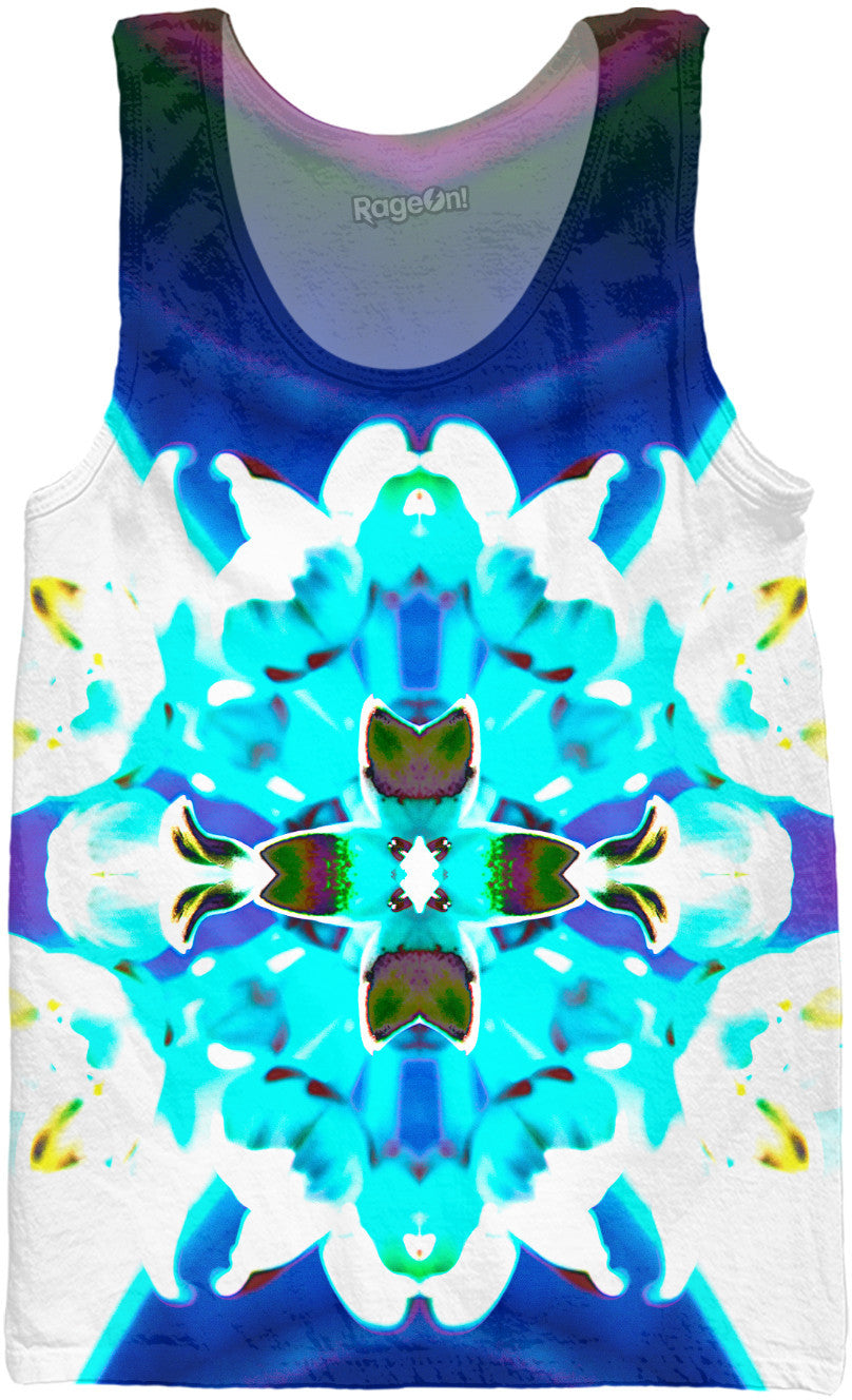 Blue Flower Reflect Tank Top