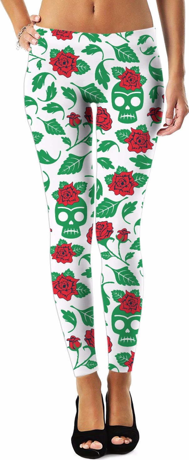 Frida Kahlo Skulls & Roses Pattern Leggings