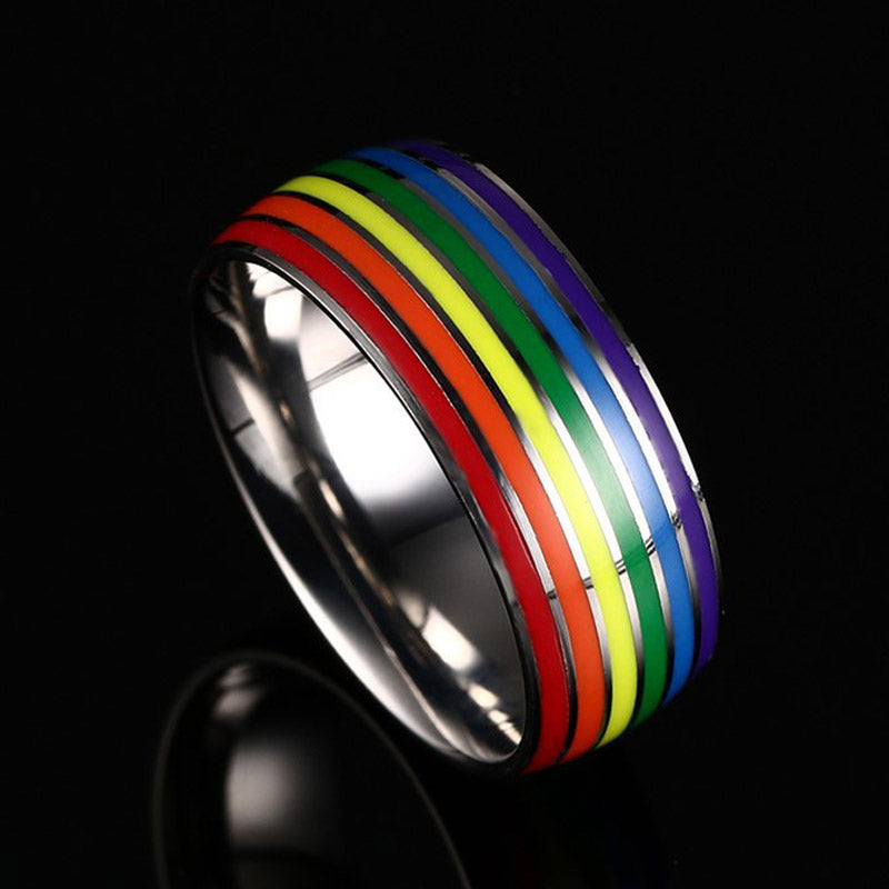 Stainless Steel Rainbow Ring