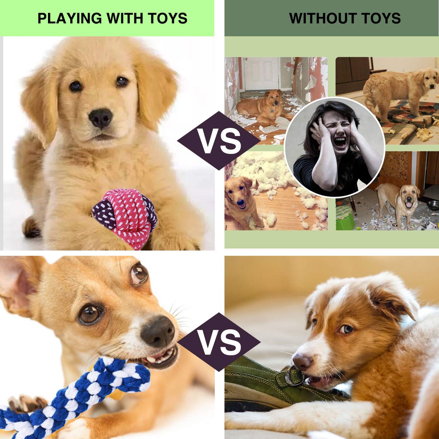 12 Pack Dog Chew Toys Cat Dog Training Toy Set For Medium To Small Doggie Gift