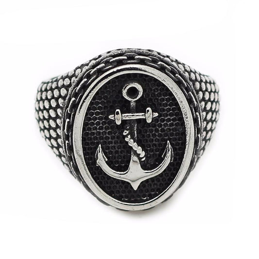 Stainless Steel Vintage Anchor Ring