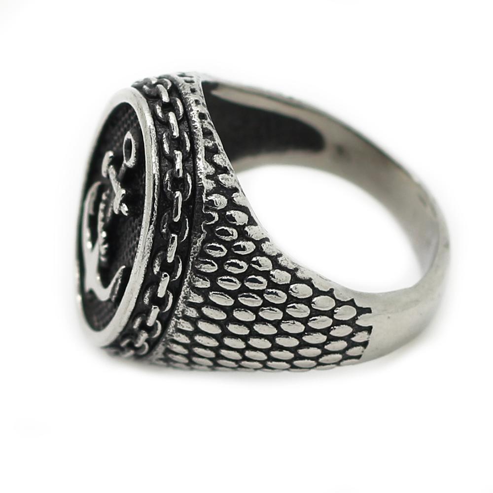 Stainless Steel Vintage Anchor Ring