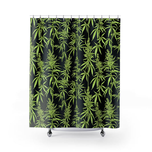 Cannabis Weed 420 Botanical Bohemian Shower Curtain