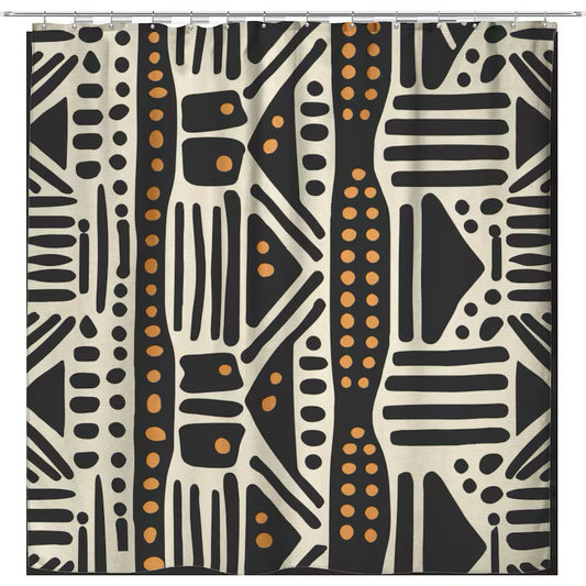 African Mudcloth Print Shower Curtain