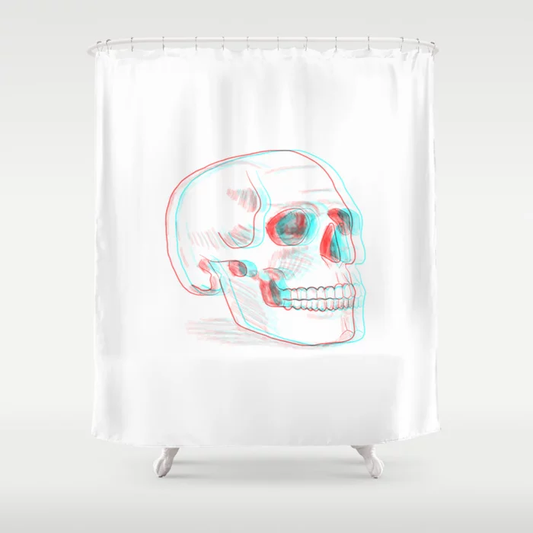 Anaglyph Sugar Skull Shower Curtain