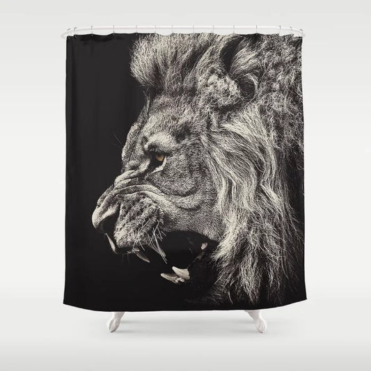 Angry Male Lion King of the Jungle Shower Curtain
