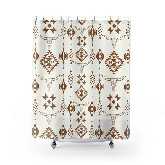 Southwestern Cowboy Aztec Print Shower Curtain