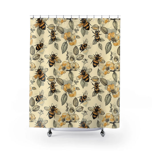 Bee Lover Whimsical Shower Curtain